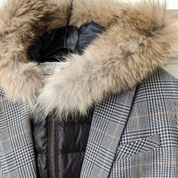 Veronica Beard Fur Lined Hoodie Puffer Vest DICKEY - Picture 3 of 8